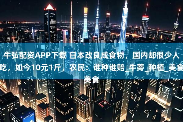 牛弘配资APP下载 日本改良成食物，国内却很少人吃，如今10元1斤，农民：谁种谁赔_牛蒡_种植_美食