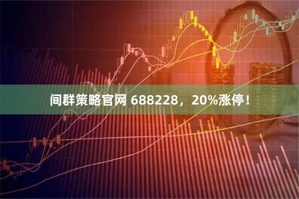 间群策略官网 688228，20%涨停！